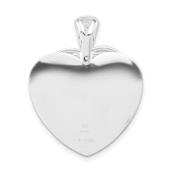 Sophia Jewelers Sterling Silver 925 Heart Pendant with Polished Textured Finish