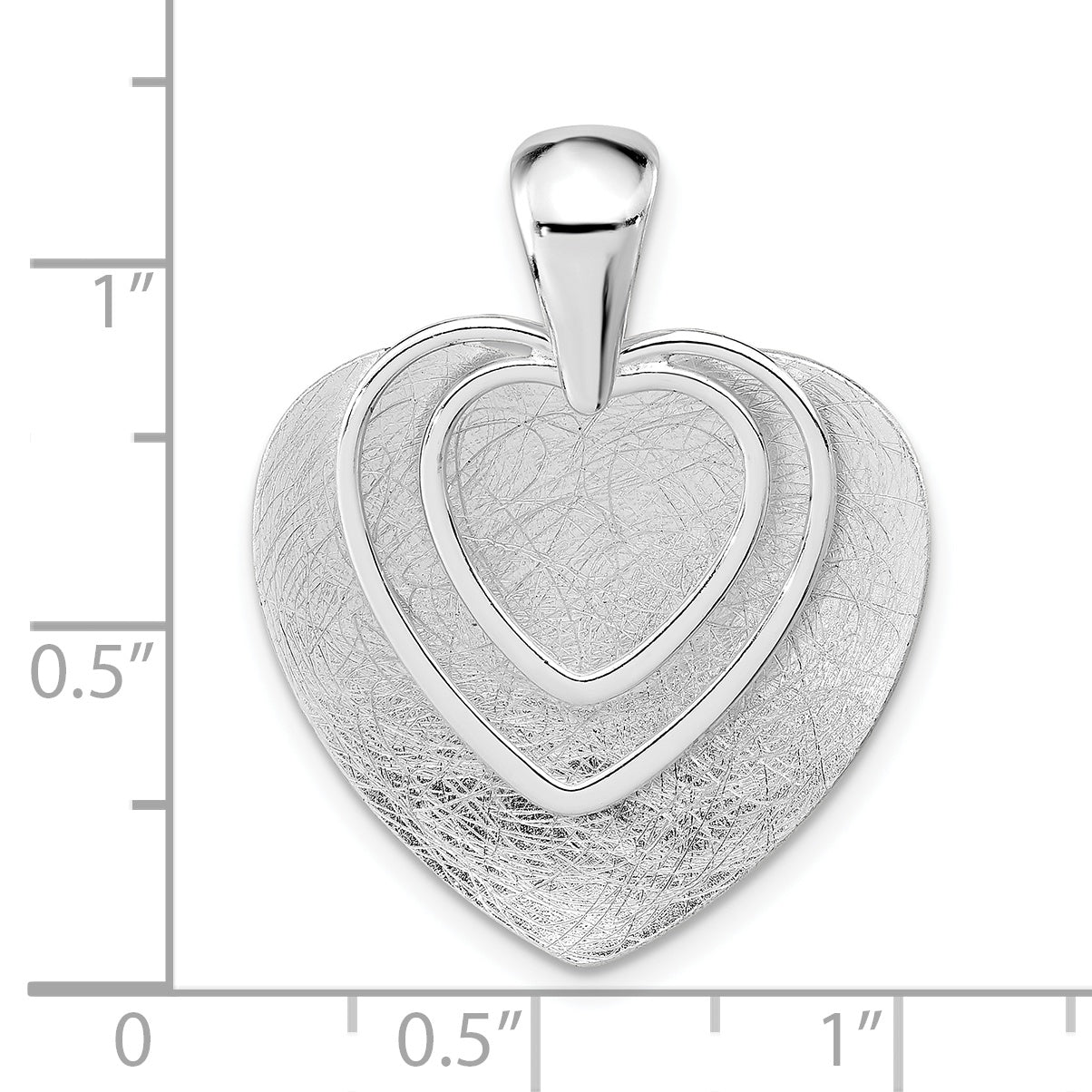Sophia Jewelers Sterling Silver 925 Heart Pendant with Polished Textured Finish