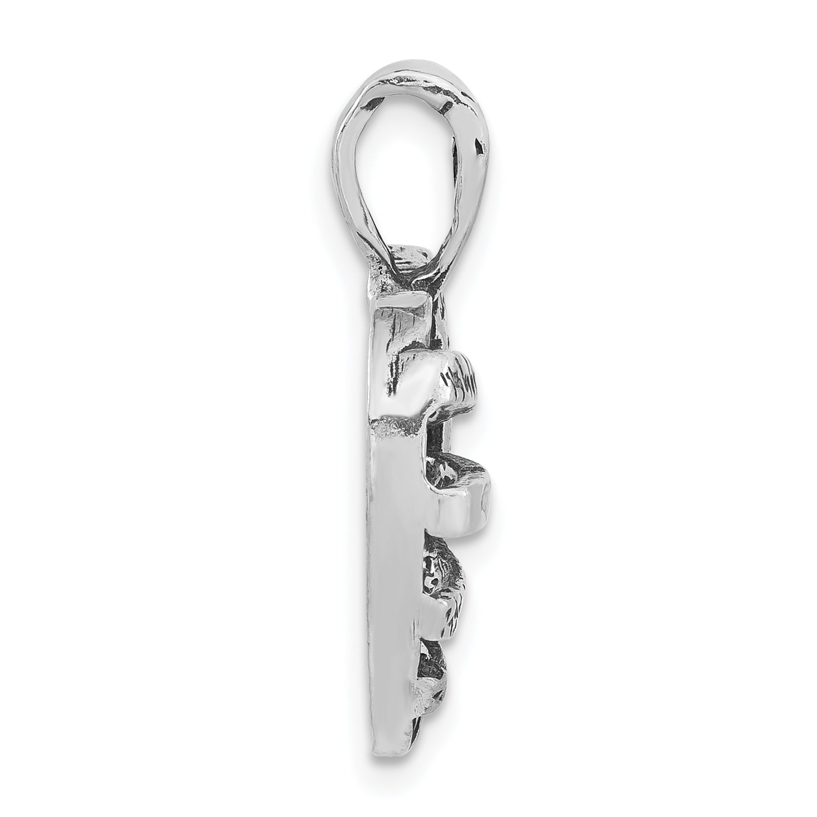 Sterling Silver Women's Heart Pendant with Antiqued Finish
