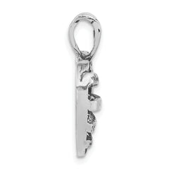 Sterling Silver Women's Heart Pendant with Antiqued Finish