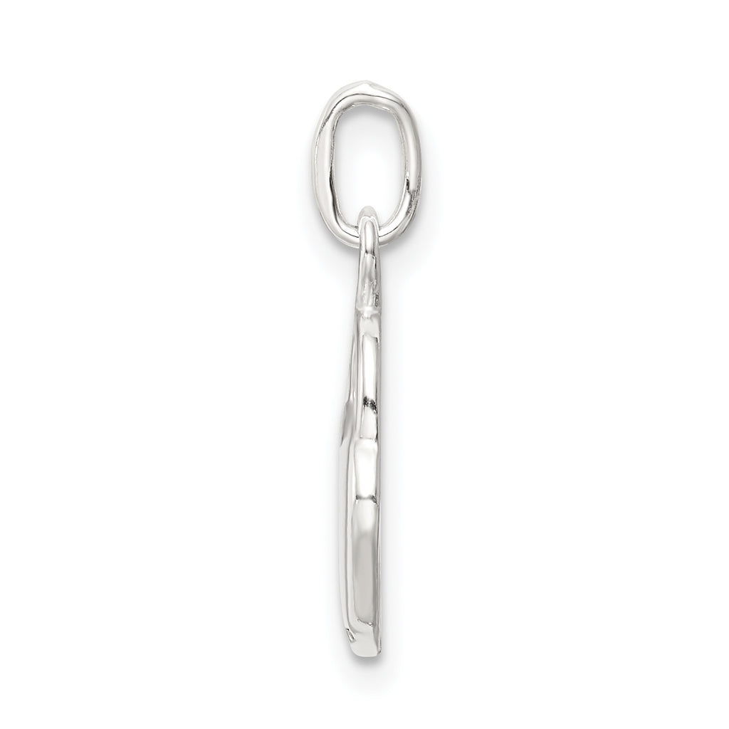 Sterling Silver 925 Heart Lock Charm with Polished Anti-Tarnish Finish