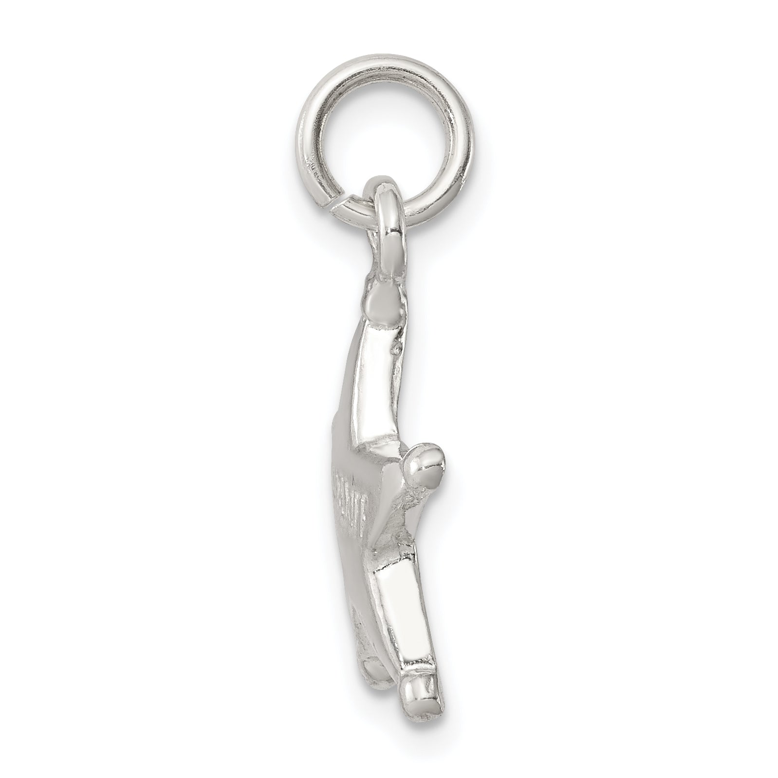 Sterling Silver 925 Sheriff Badge Charm with Polished Anti-Tarnish Finish Secondary image
