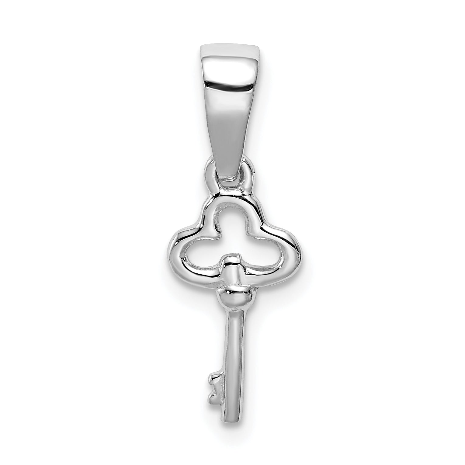 Sterling Silver Rhodium-plated Children's Key Pendant Main image