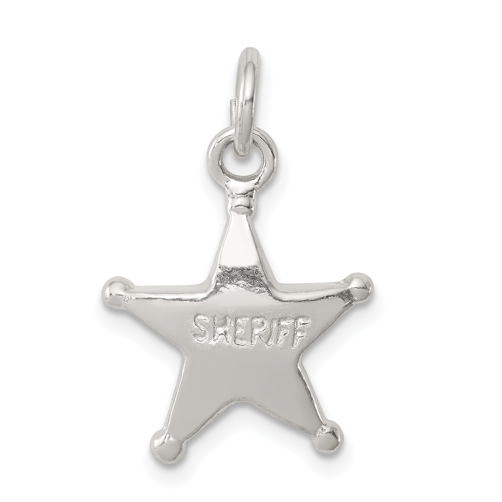 Sterling Silver Sheriff's Badge Charm Main image