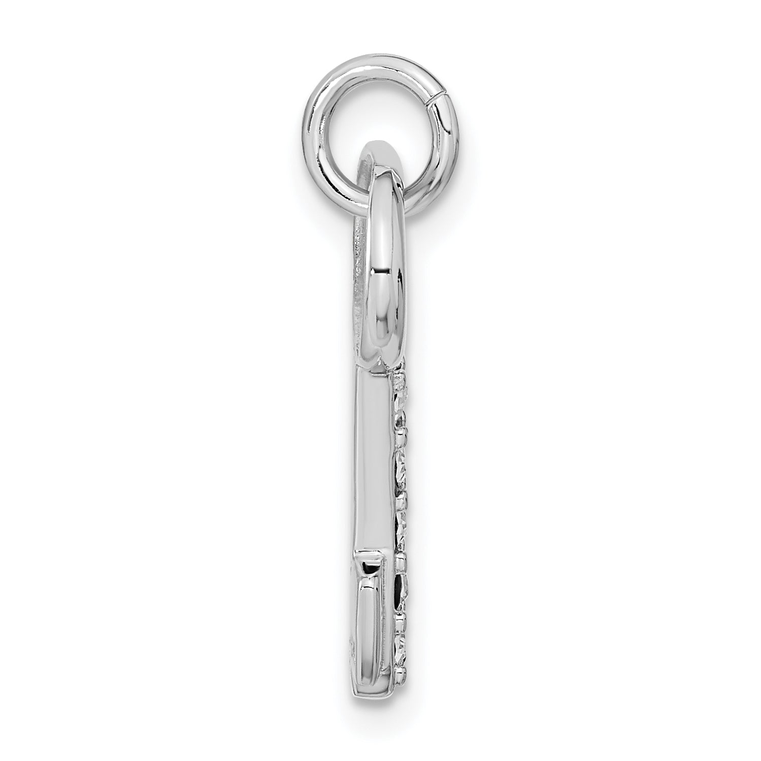 Sterling Silver 925 Key Pendant with Crystal Rhodium-Plated Elegance Secondary image