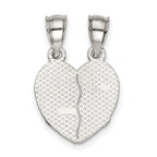 Sterling Silver 925 Best Friends Breakaway Heart Pendant Polished Finish