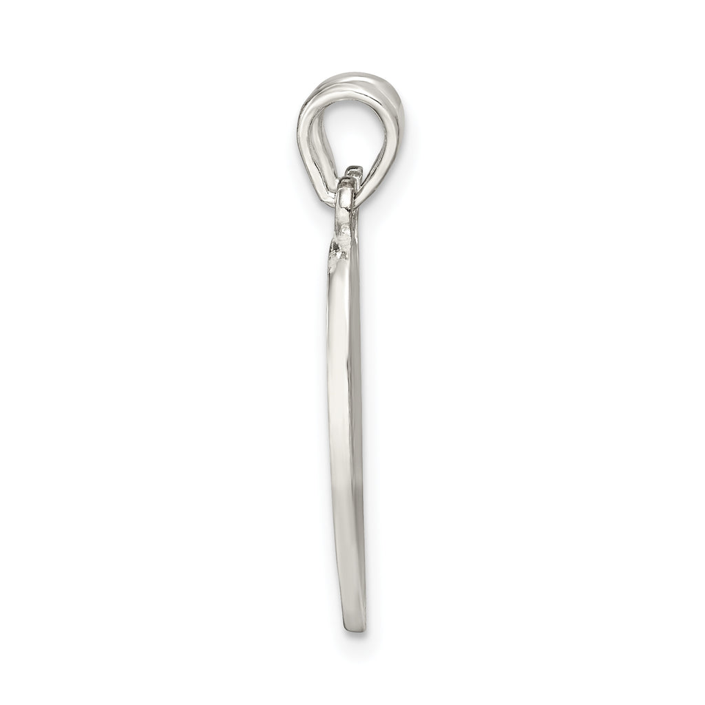Sterling Silver 925 Best Friends Heart Pendant with Polished Finish