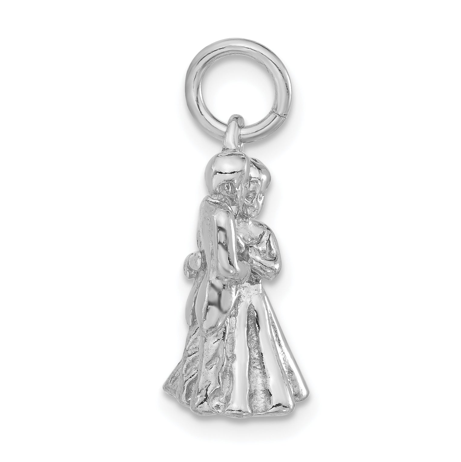 Elegant 925 Sterling Silver Embracing Pendant with Polished 3D Design