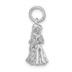 Elegant 925 Sterling Silver Embracing Pendant with Polished 3D Design