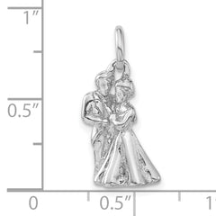Elegant 925 Sterling Silver Embracing Pendant with Polished 3D Design