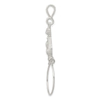Sterling Silver 925 Cat Charm Pendant with Polished Anti-Tarnish Finish