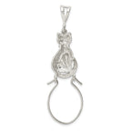 Sterling Silver 925 Cat Charm Pendant with Polished Anti-Tarnish Finish