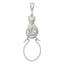 Sterling Silver Polished Sitting Cat Charm Holder Pendant