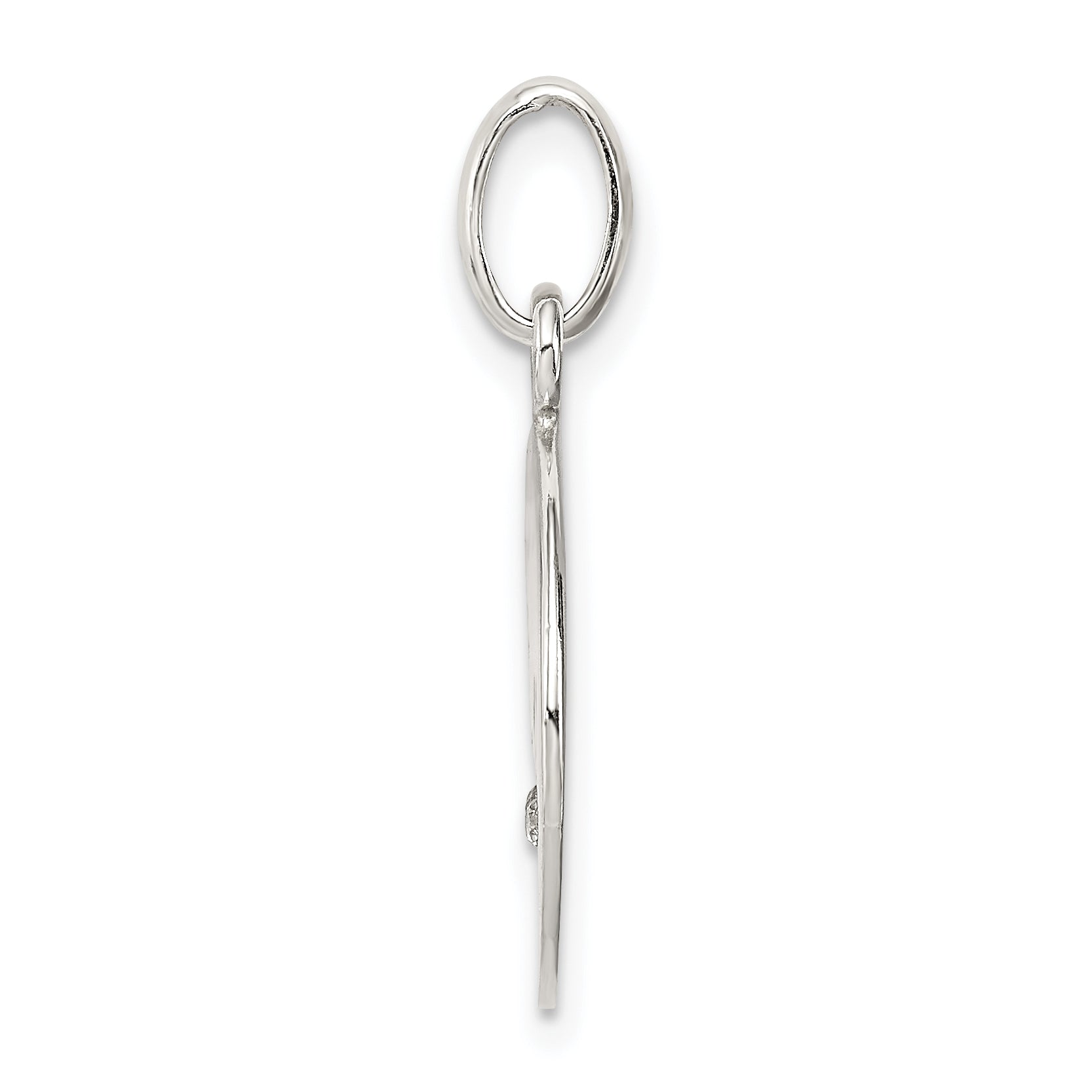 Sterling Silver 925 LOVE CZ Charm with Polished Diamond-Cut Elegance Secondary image