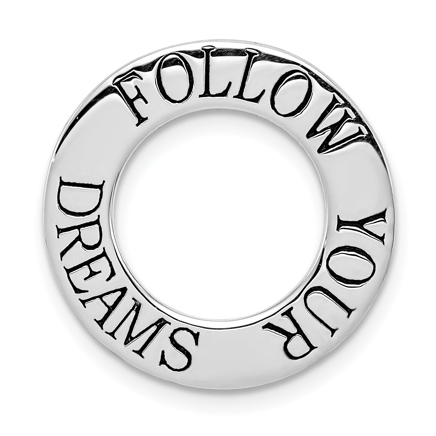Sterling Silver Rhodium-plated Polished Follow Your Dreams Chain Slide Main image
