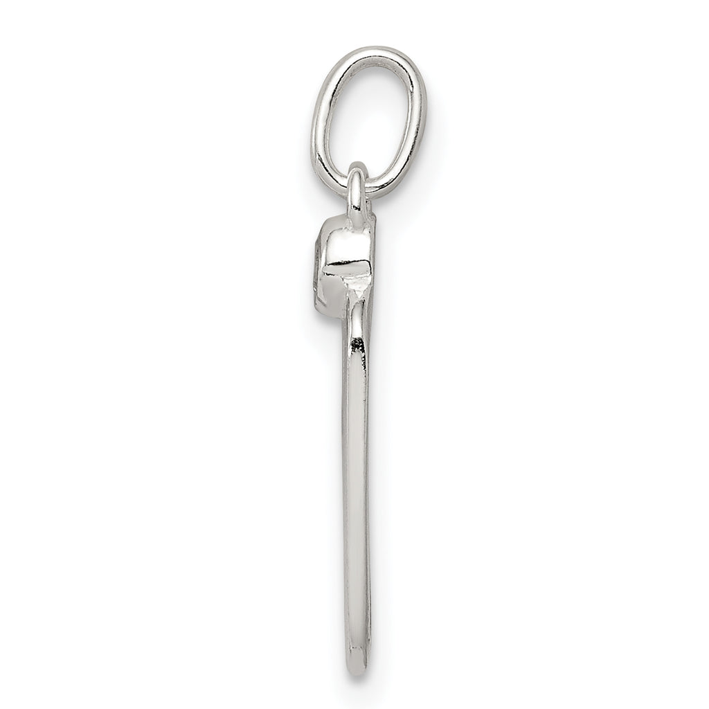 Sterling Silver 925 Polished Footprint CZ Charm by Sophia Jewelers