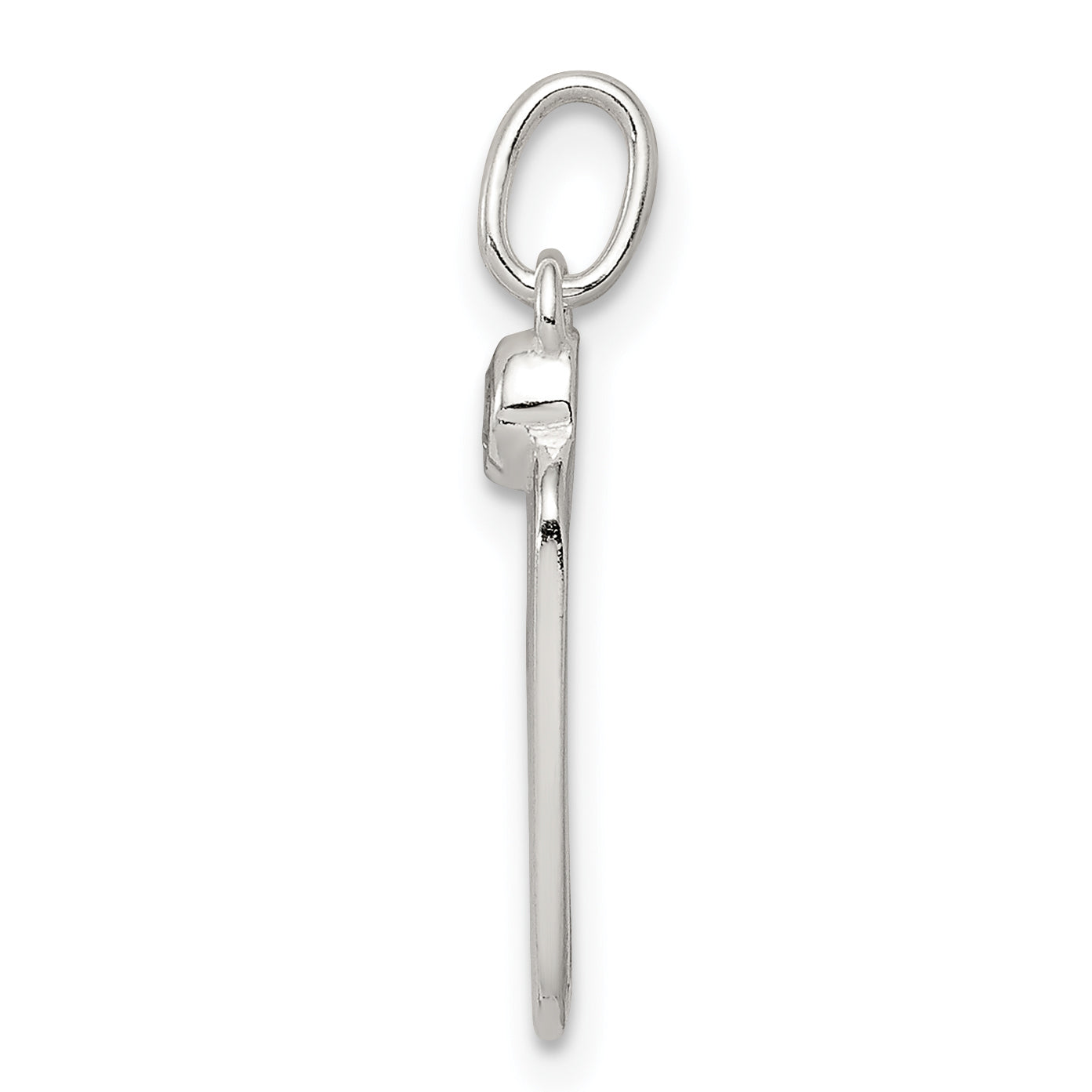 Sterling Silver 925 Polished Footprint CZ Charm by Sophia Jewelers