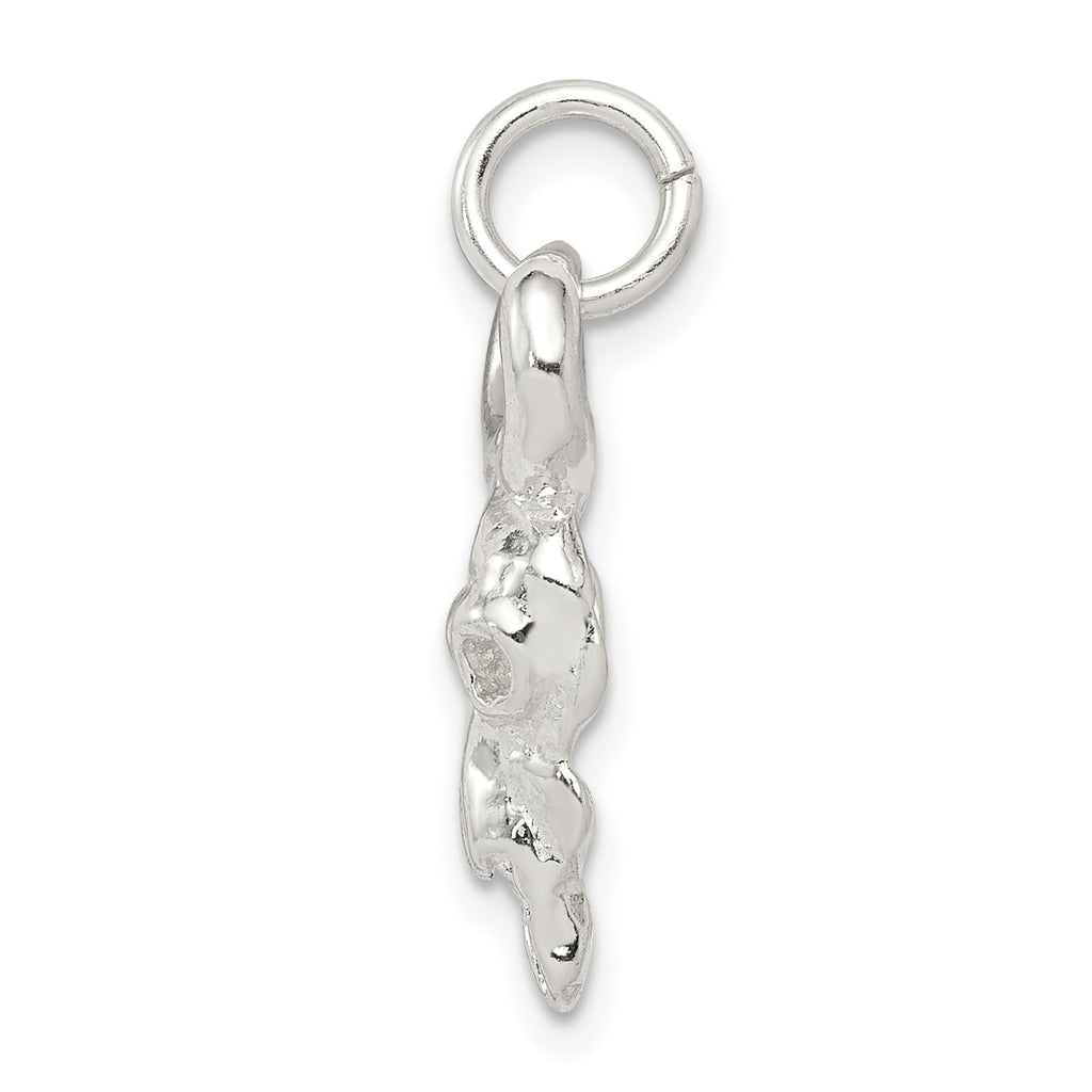 Sterling Silver 925 Men's Skull Charm with Polished Anti-Tarnish Finish