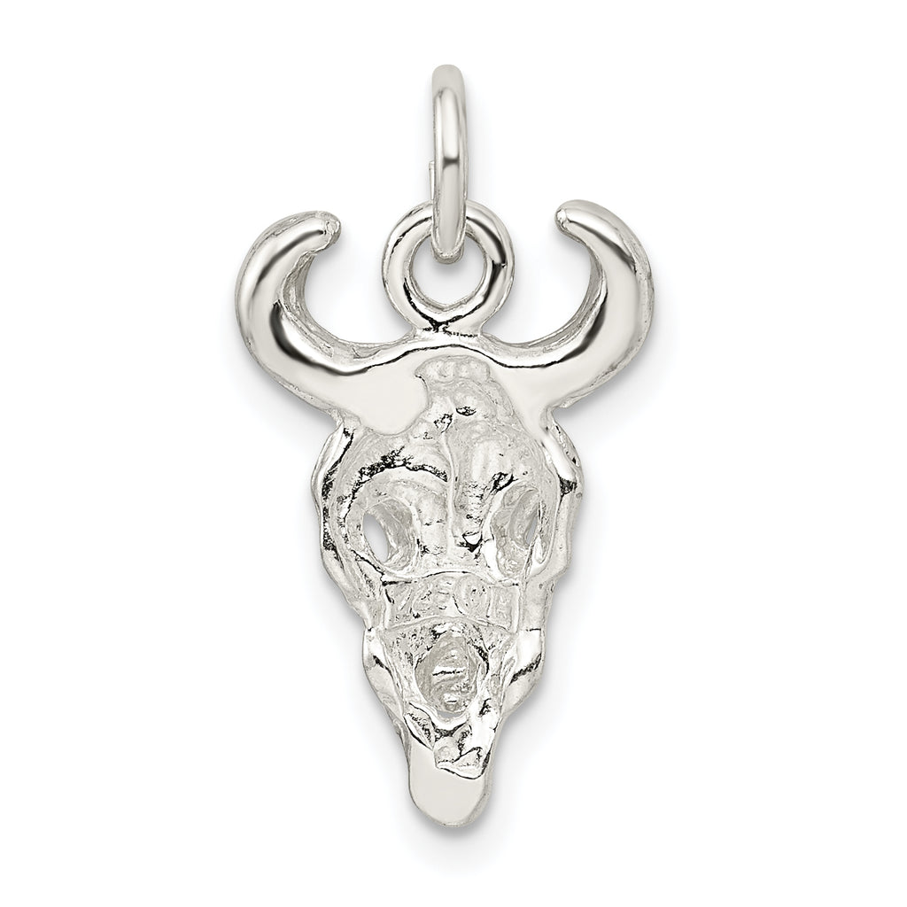 Sterling Silver 925 Men's Skull Charm with Polished Anti-Tarnish Finish