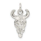 Sterling Silver 925 Men's Skull Charm with Polished Anti-Tarnish Finish