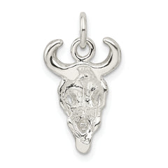 Sterling Silver 925 Men's Skull Charm with Polished Anti-Tarnish Finish