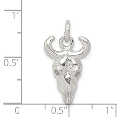 Sterling Silver 925 Men's Skull Charm with Polished Anti-Tarnish Finish