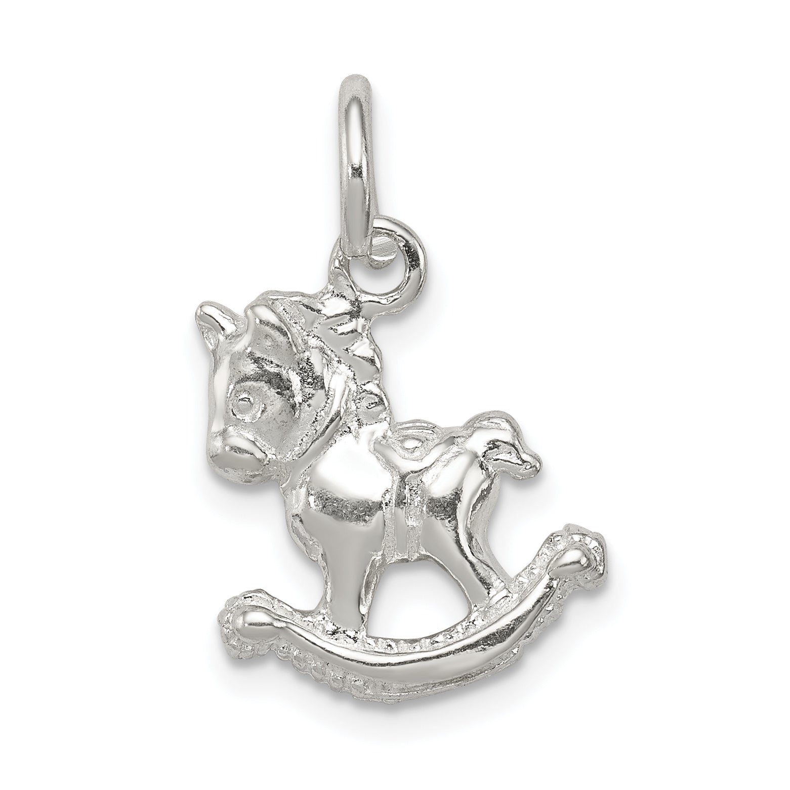 Sterling Silver Polished Rocking Horse Pendant Main image