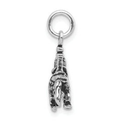 Sterling Silver 925 3D Carousel Horse Pendant for Girls