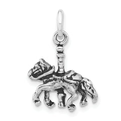 Sterling Silver 925 3D Carousel Horse Pendant for Girls