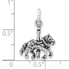 Sterling Silver 925 3D Carousel Horse Pendant for Girls