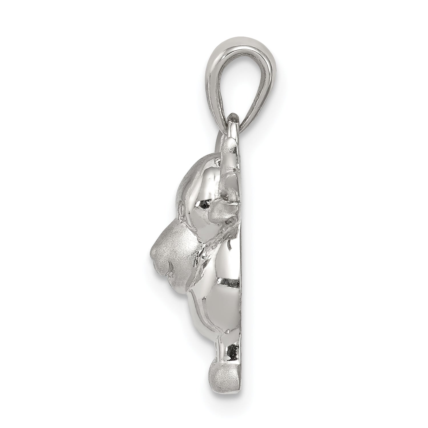 Sterling Silver 925 Moose Pendant with Polished Satin Finish