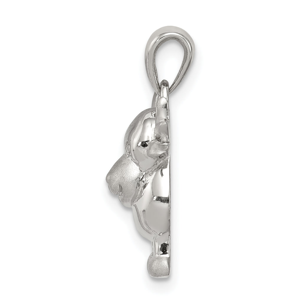 Sterling Silver 925 Moose Pendant with Polished Satin Finish