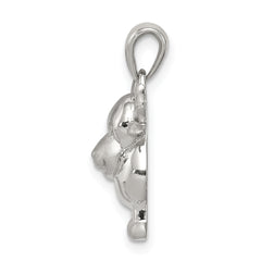 Sterling Silver 925 Moose Pendant with Polished Satin Finish
