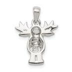 Sterling Silver 925 Moose Pendant with Polished Satin Finish