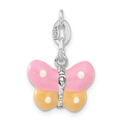 Sophia Jewelers Sterling Silver Enamel Butterfly Charm for Girls