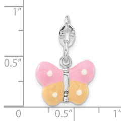 Sophia Jewelers Sterling Silver Enamel Butterfly Charm for Girls