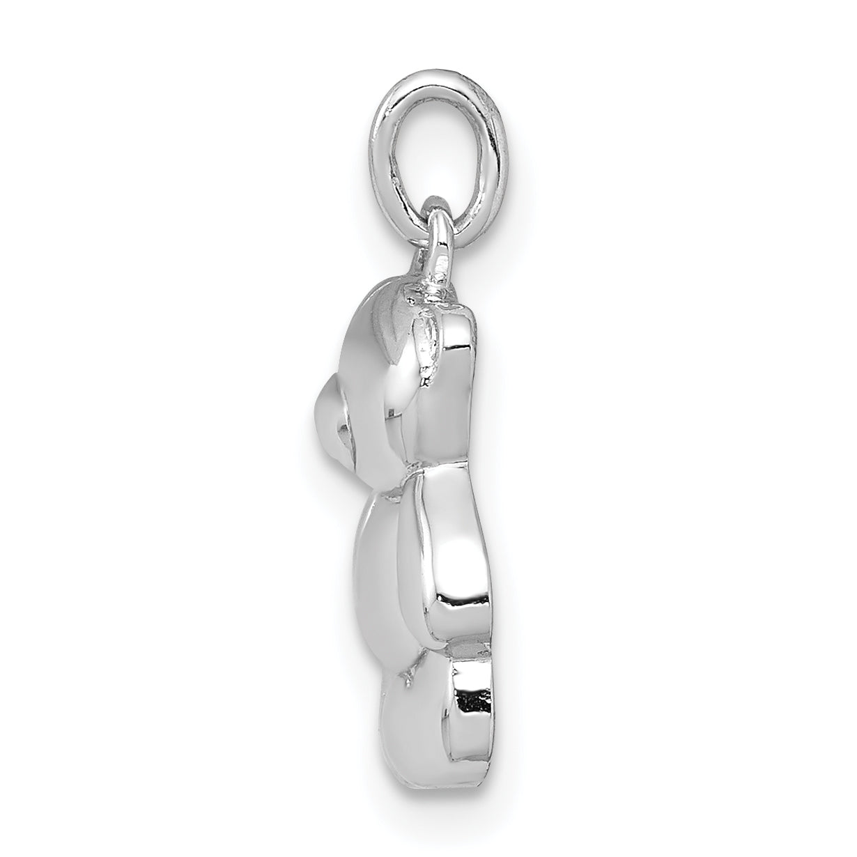Sophia Jewelers Sterling Silver 925 Teddy Bear Pendant Polished Rhodium-Plated