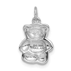 Sophia Jewelers Sterling Silver 925 Teddy Bear Pendant Polished Rhodium-Plated