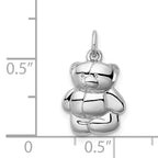 Sophia Jewelers Sterling Silver 925 Teddy Bear Pendant Polished Rhodium-Plated