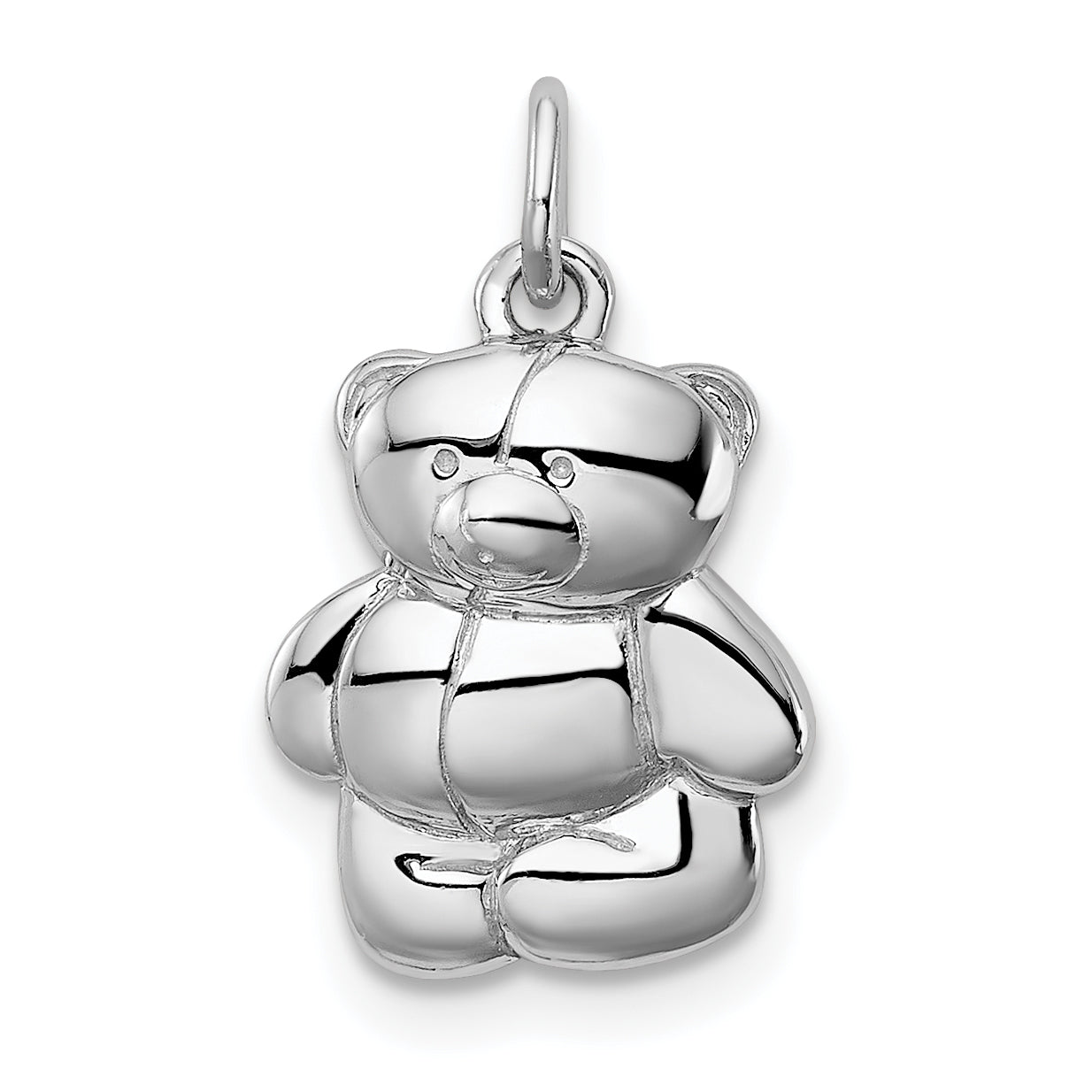 Sterling Silver Rhodium-plated Teddy Bear Pendant Main image