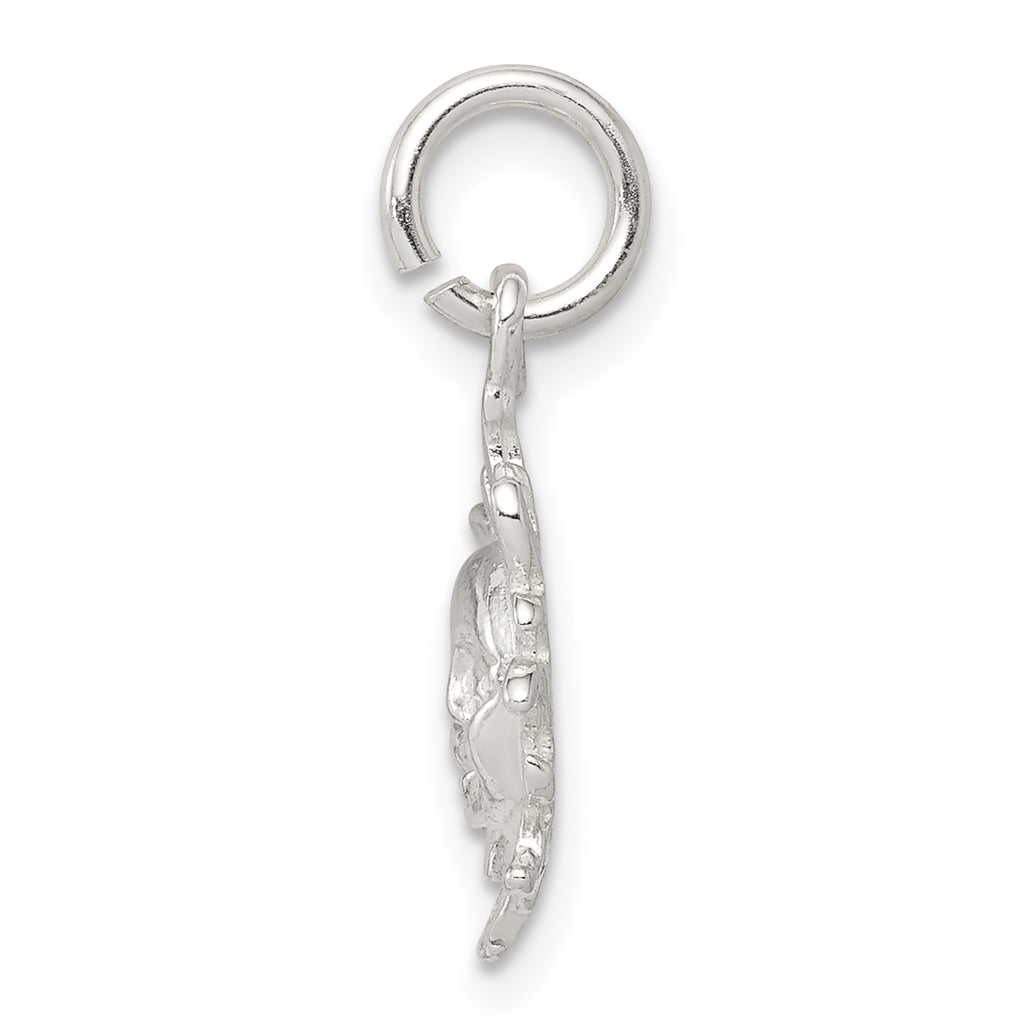 Sterling Silver 925 Sun Pendant with Polished Face and Anti-Tarnish Finish