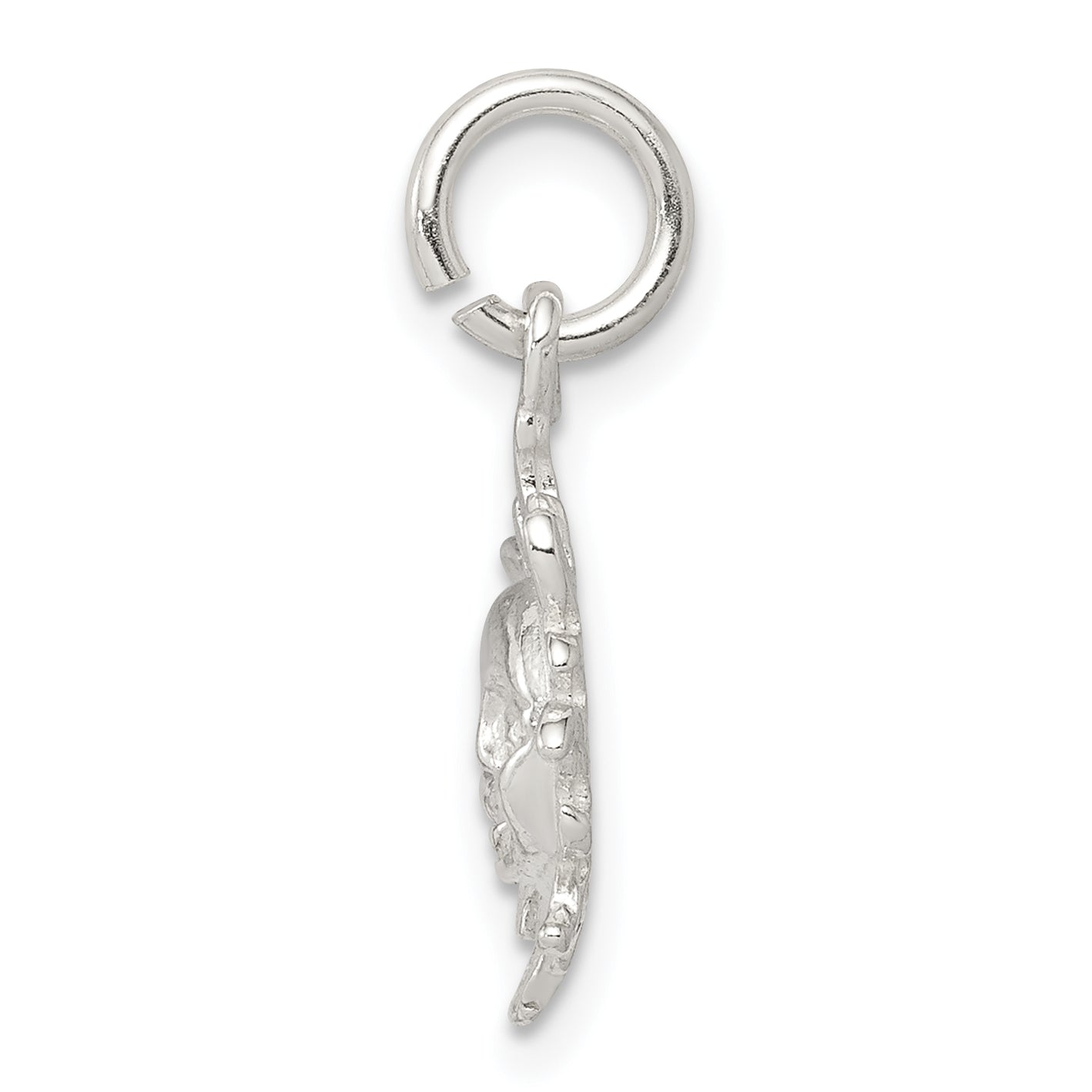 Sterling Silver 925 Sun Pendant with Polished Face and Anti-Tarnish Finish