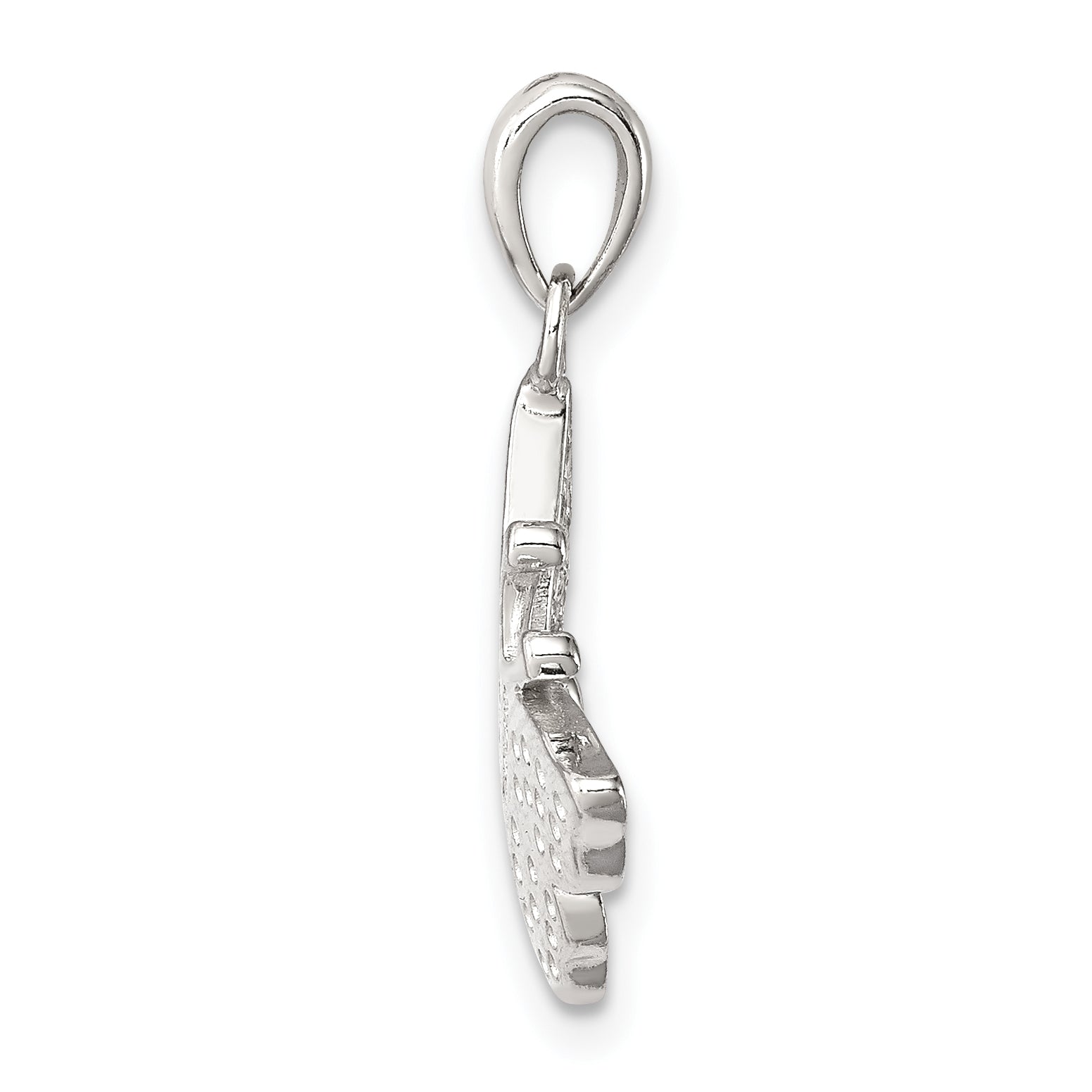 Sterling Silver CZ Butterfly Pendant with Rhodium Plating Elegant Design