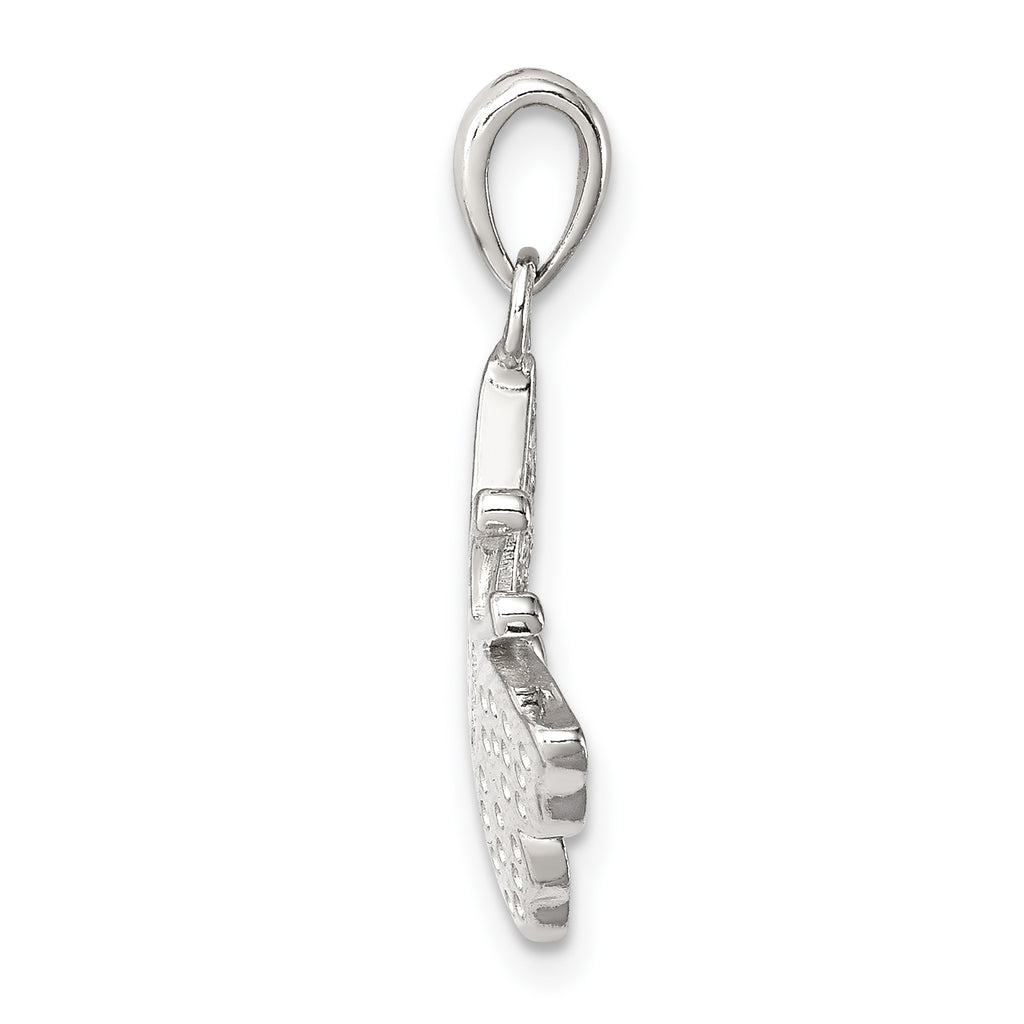 Sterling Silver CZ Butterfly Pendant with Rhodium Plating Elegant Design