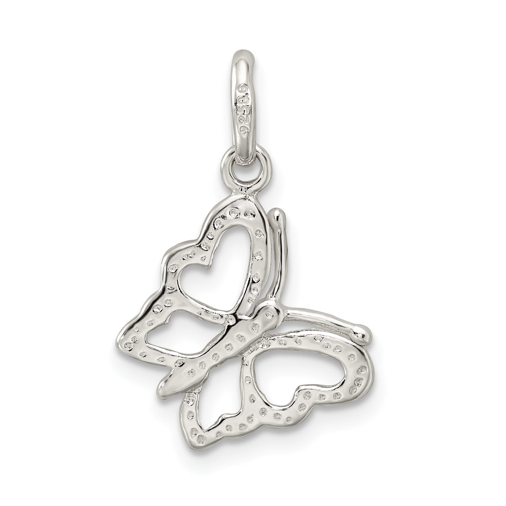Sterling Silver 925 Butterfly Pendant with Polished Finish Elegant Charm