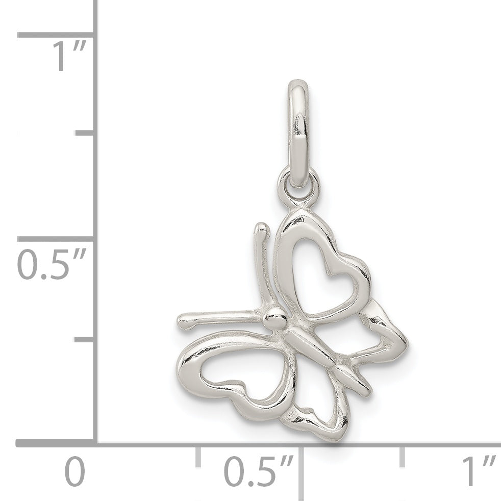 Sterling Silver 925 Butterfly Pendant with Polished Finish Elegant Charm