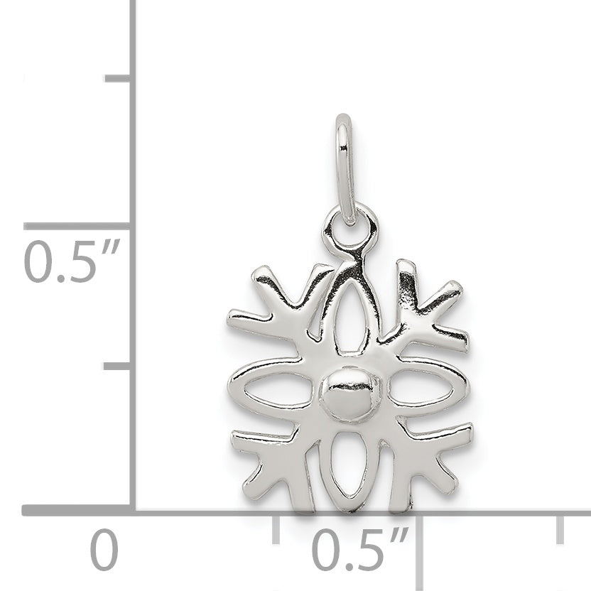 Sophia Jewelers Sterling Silver 925 Polished Snowflake Charm Elegant Design