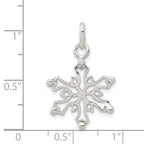 Sterling Silver 925 Snowflake Pendant with Polished Anti-Tarnish Finish