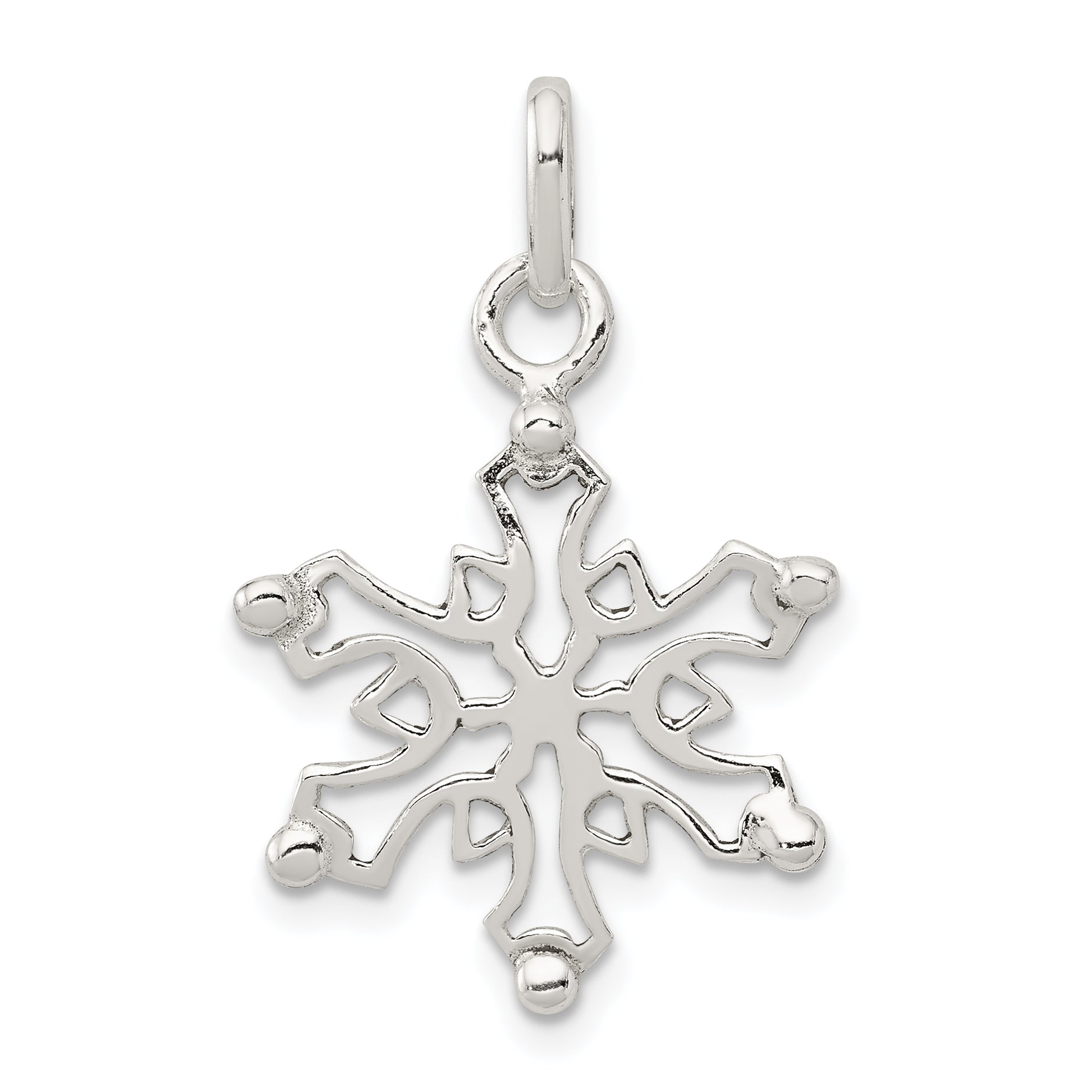Sterling Silver Polished Snowflake Pendant Main image