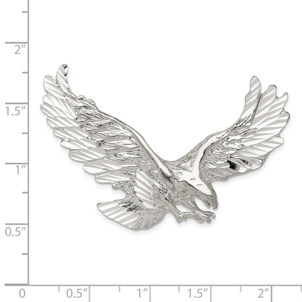 Sterling Silver 925 Men's Eagle Pendant with Anti-Tarnish Finish